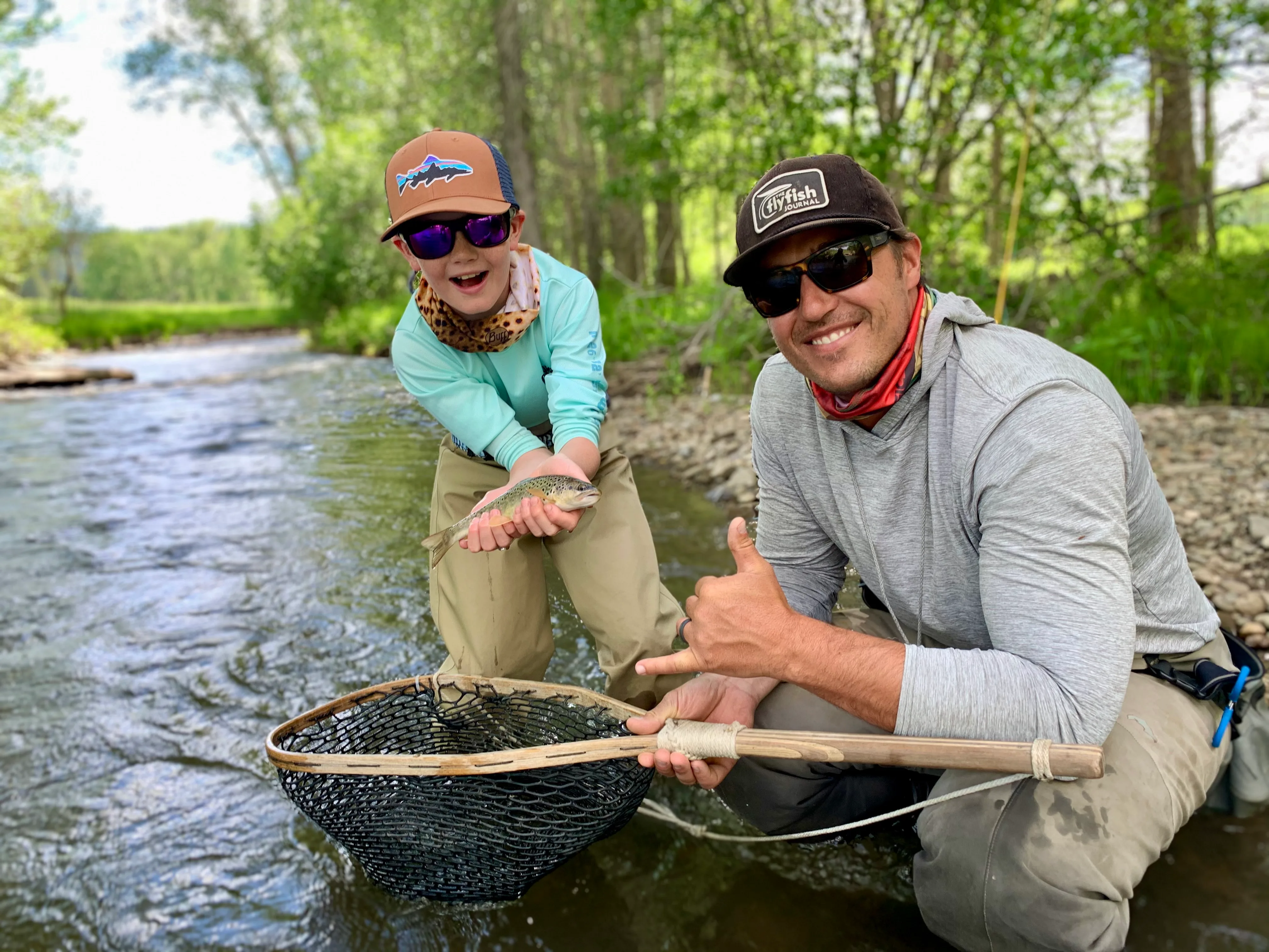 Brett and his daughter Letty with a creek trout